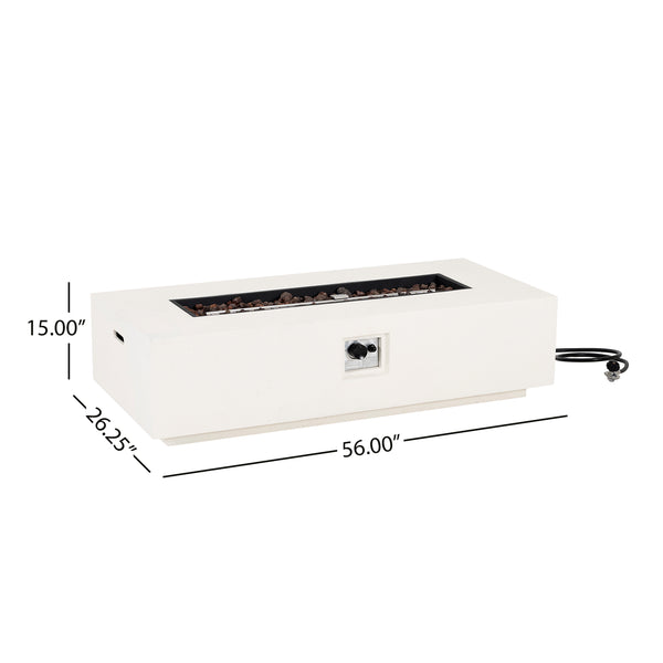 Gdf Studio Indigo Outdoor 56" Rectangular Fire Pit