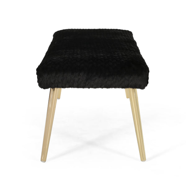 Gdf Studio Indira Patterned Faux Fur Bench