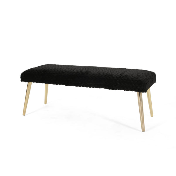 gdf studio Indira Patterned Faux Fur Bench