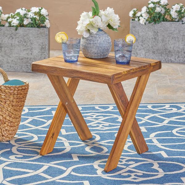 Gdf Studio Irene Outdoor Acacia Wood Side Table