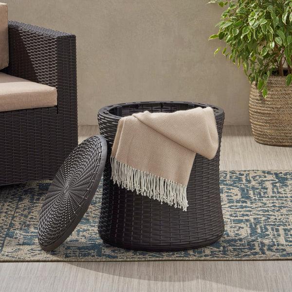 Gdf Studio Iven Outdoor Faux Wicker Patio Table