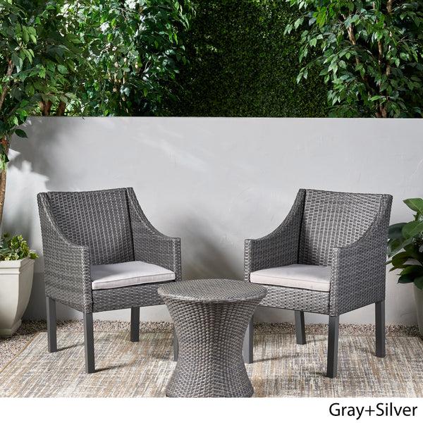 Gdf Studio Janet Outdoor 3 Piece Wicker Chat Set