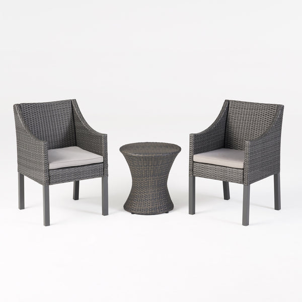 gdf studio Janet Outdoor 3 Piece Wicker Chat Set