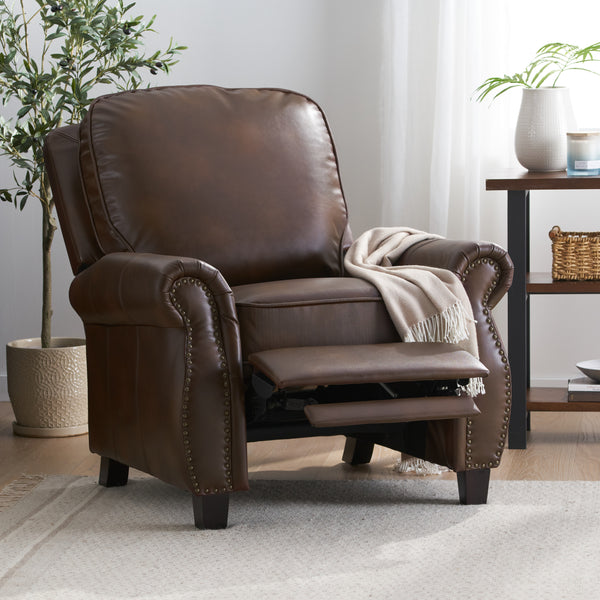 Gdf Studio Jasmine Brown Leather Cigar Recliner