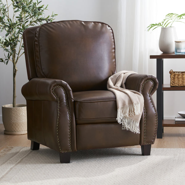 gdf studio Jasmine Brown Leather Cigar Recliner