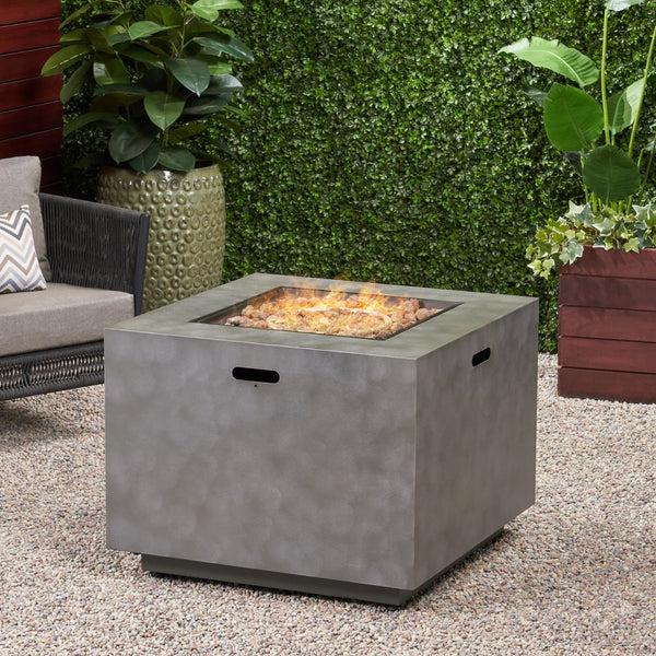 Gdf Studio Jasmine Outdoor 33-Inch Square Fire Pit