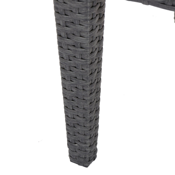 Gdf Studio Jermaine Outdoor Grey Wicker Side Table