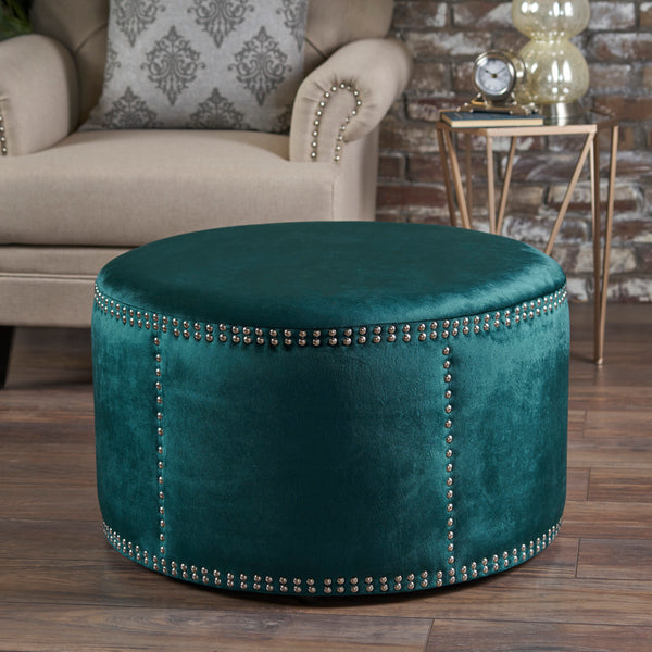 Gdf Studio Jesper Studded New Velvet Ottoman