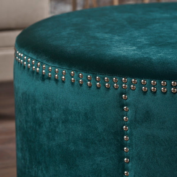 Gdf Studio Jesper Studded New Velvet Ottoman