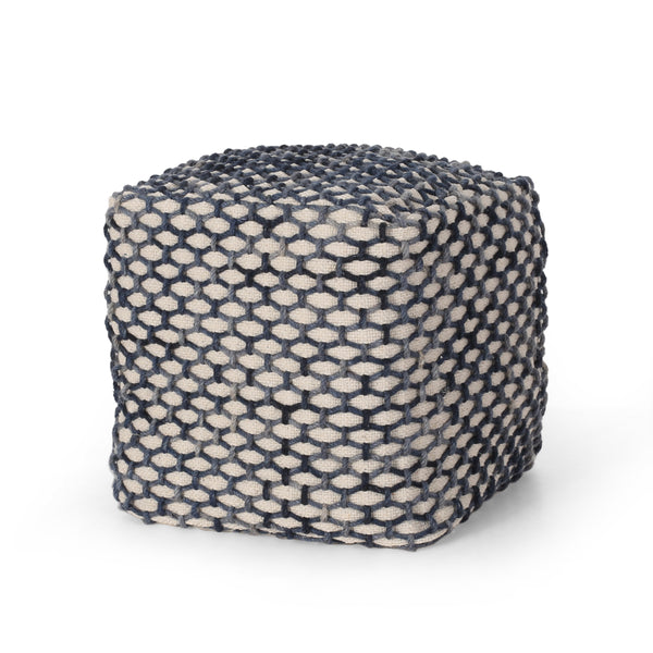 Gdf Studio Jobe Boho Wool And Cotton Pouf