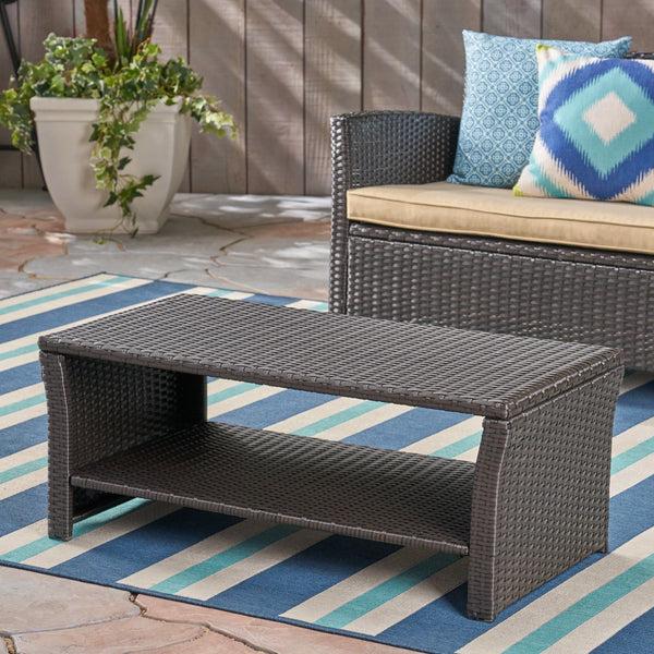 Gdf Studio Justin Outdoor Wicker Coffee Table
