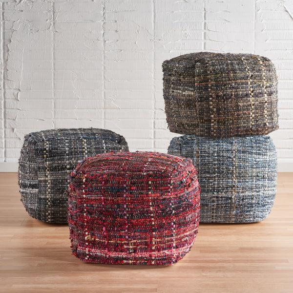 Gdf Studio Kamil Handcrafted Boho Fabric Pouf