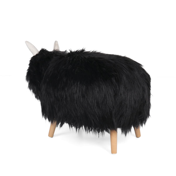 Gdf Studio Kamla Furry Yak Ottoman