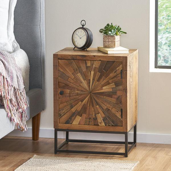 Gdf Studio Kelci Boho Wooden Night Stand