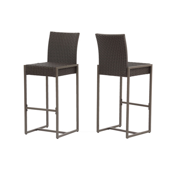 gdf studio Kelly Outdoor Wicker 30-Inch Barstools