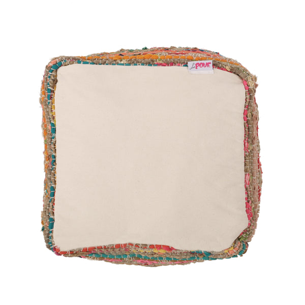 Gdf Studio Kemp Handcrafted Boho Fabric Cube Pouf