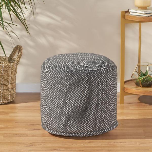Gdf Studio Khaylee Boho Fabric Cylinder Pouf