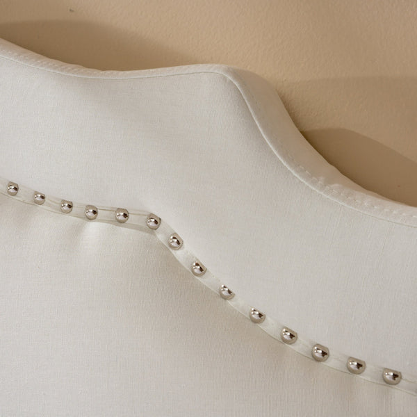 Gdf Studio Kiera Ivory Fabric Queen/ Full Headboard