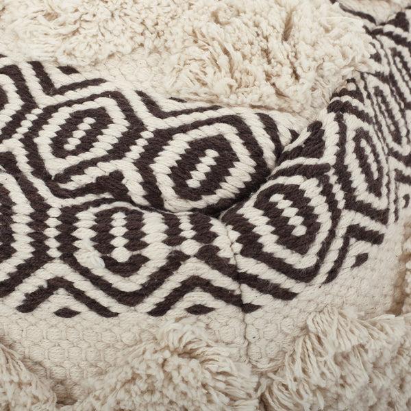 Gdf Studio Klyn Hand Woven Fabric Cube Pouf