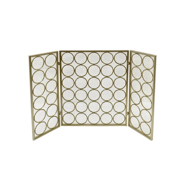 Gdf Studio Koda Modern Three Panel Iron Firescreen