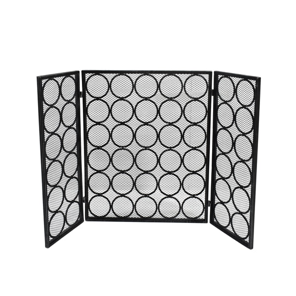 gdf studio Koda Modern Three Panel Iron Firescreen