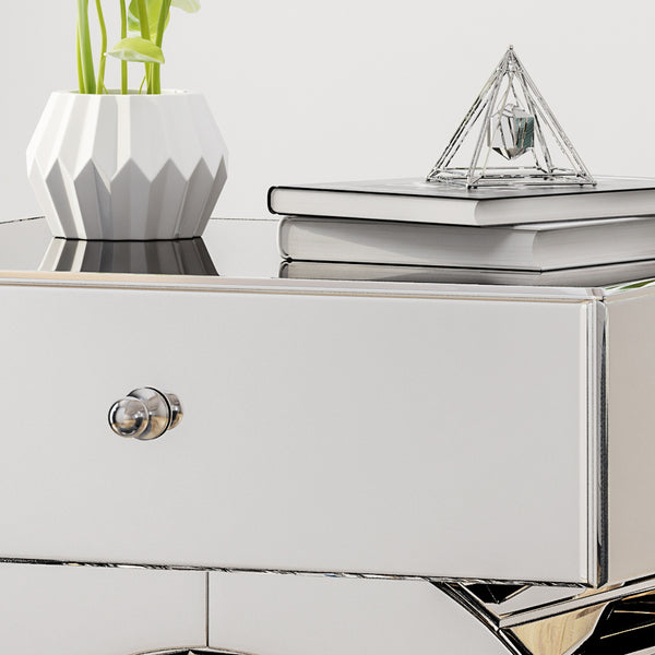 Gdf Studio Lance Glam Mirrored Accent Table