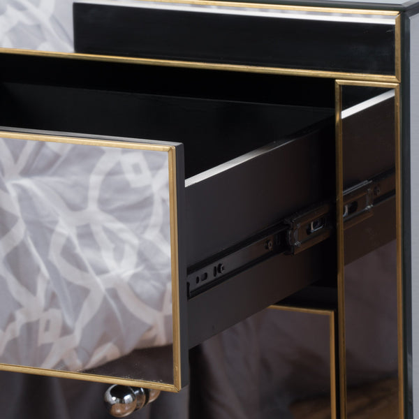 Gdf Studio Langley Mirrored 3 Drawer Side Table