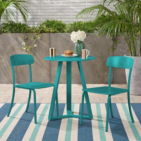 Gdf Studio Larissa Outdoor Iron Bistro Set