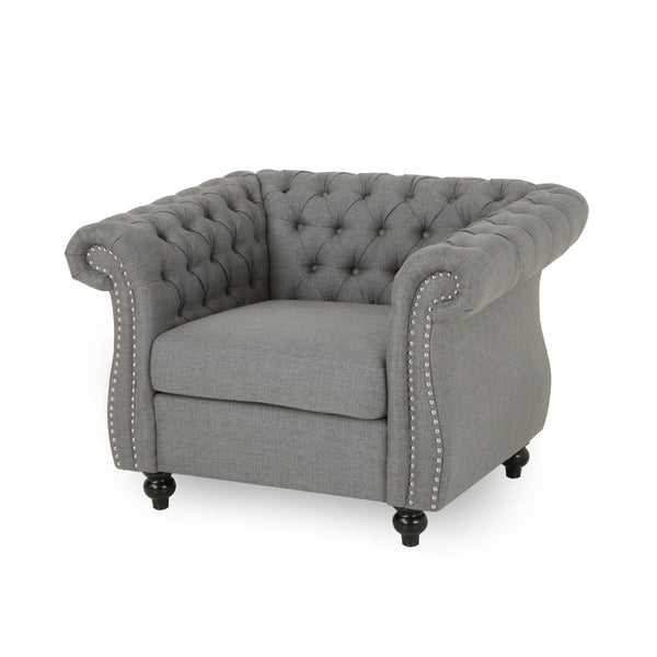 Gdf Studio Leila Chesterfield Fabric Club Chair
