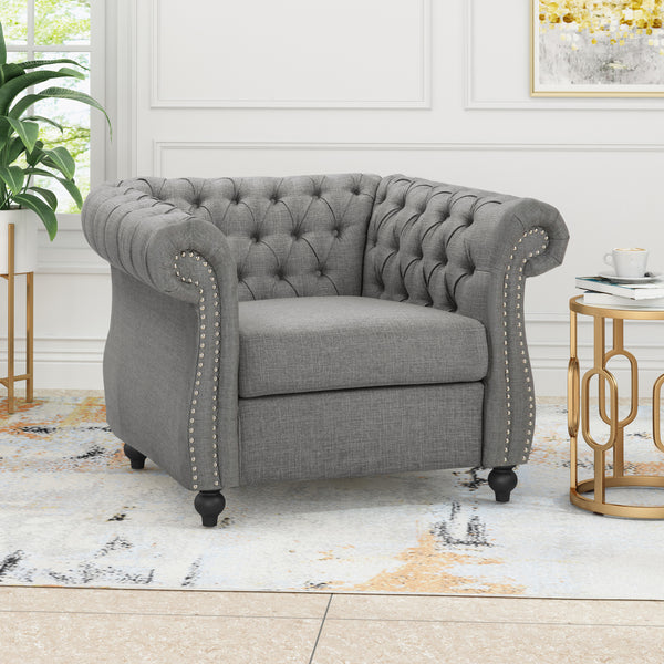 gdf studio Leila Chesterfield Fabric Club Chair