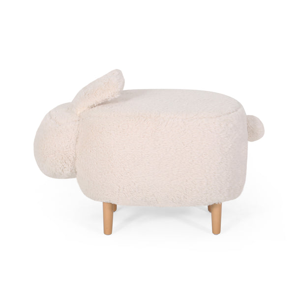 Gdf Studio Leona Fabric Kids Bunny Ottoman Stool