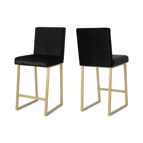 gdf studio Lexi Modern Velvet Barstools (Set of 2)