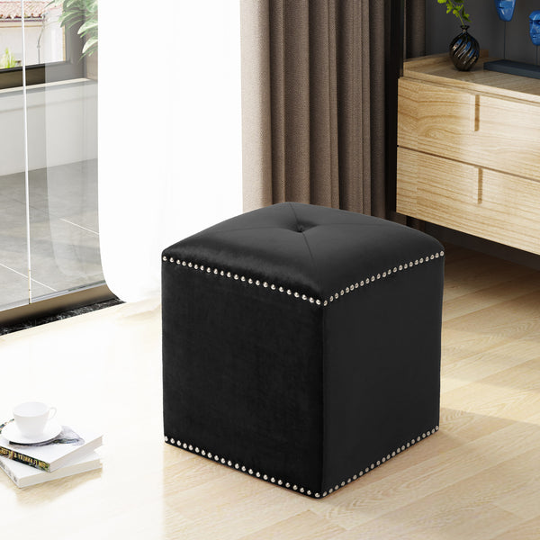 Gdf Studio Liberty Glam Velvet Ottoman