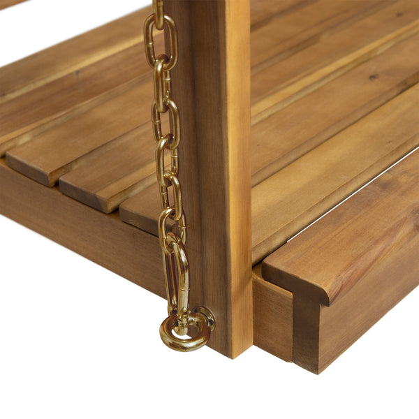 Gdf Studio Lilith Outdoor Aacia Wood Porch Swing