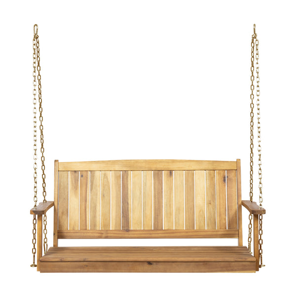 gdf studio Lilith Outdoor Aacia Wood Porch Swing