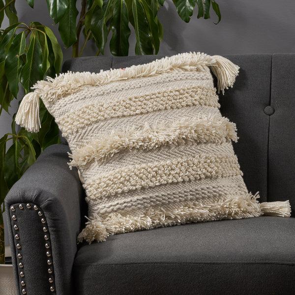 gdf studio Linda Boho Yarn and Cotton Throw Pillow
