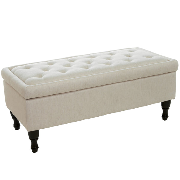 gdf studio Logan Linen Storage Ottoman Bench