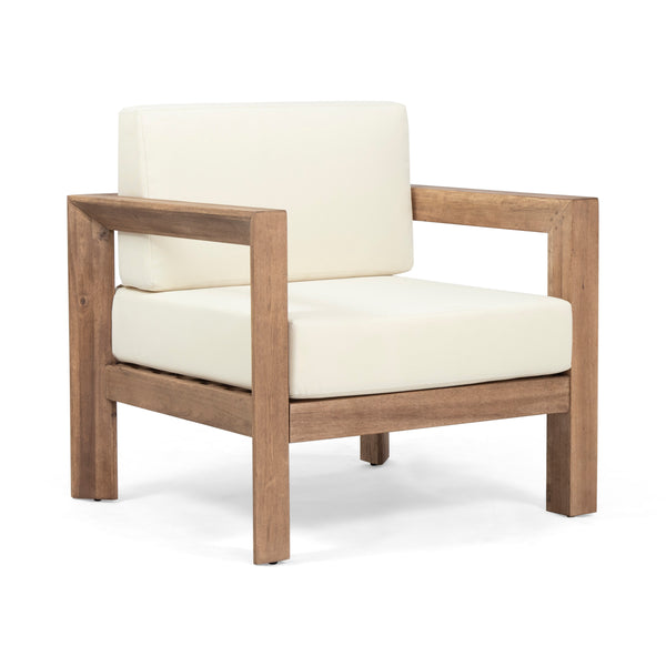 gdf studio Lucia Outdoor Acacia Wood Club Chair