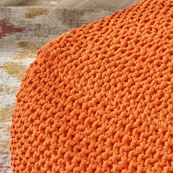Gdf Studio Lucy Knitted Cotton Square Pouf