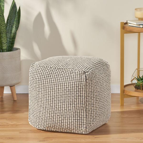 Gdf Studio Maclain Boho Fabric Cube Pouf