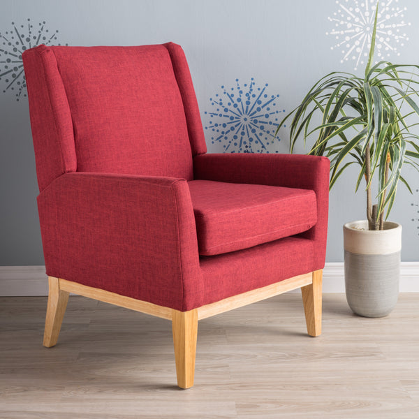 Gdf Studio Maeve Red Fabric Accent Chair