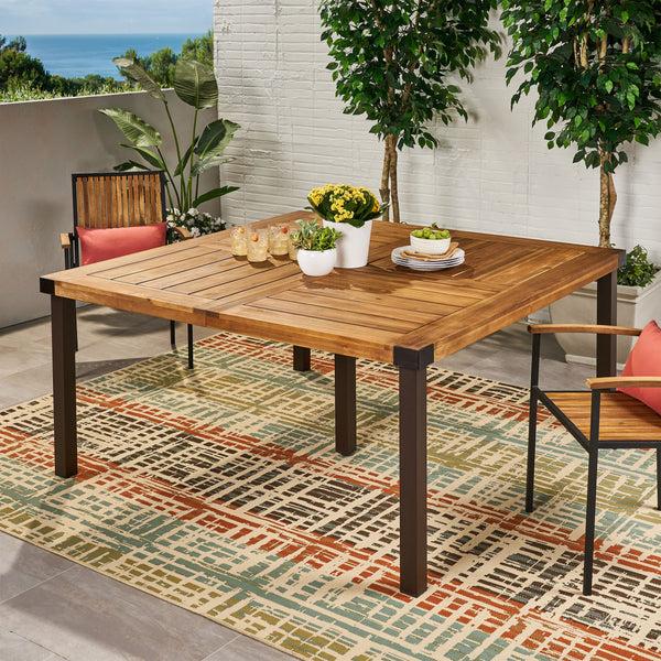 Gdf Studio Maggie Outdoor Acacia Wood Dining Table