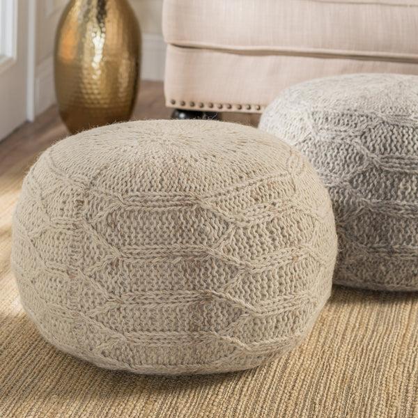 Gdf Studio Magnolia Handcrafted Boho Fabric Pouf