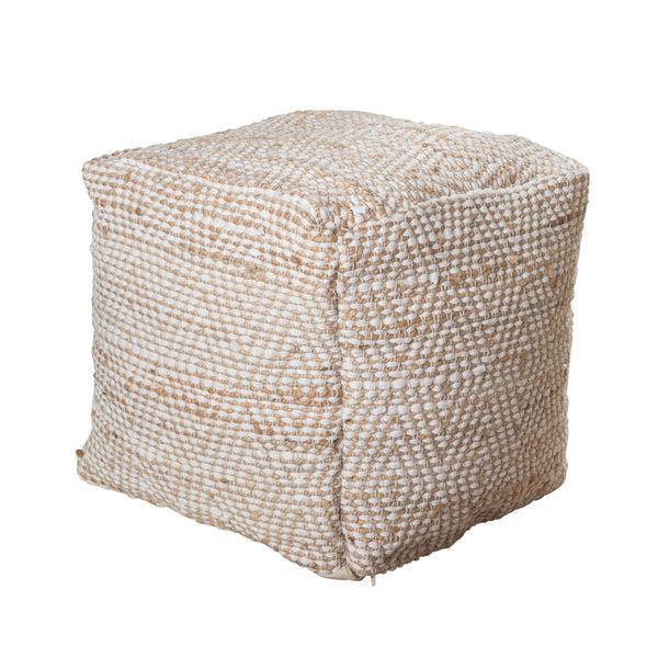 gdf studio Maja Hand-Crafted Boho Fabric Cube Pouf