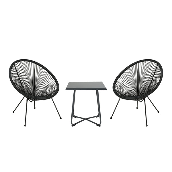 gdf studio Major Outdoor Woven 3 Piece Chat Set