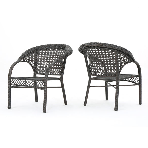 gdf studio Malibu Brown 2pk Wicker Club Chairs
