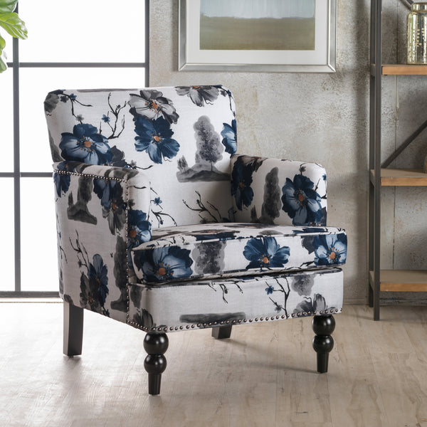 Gdf Studio Manon Floral Print Fabric Club Chair