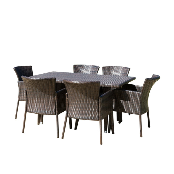 gdf studio Maple Outdoor 7-piece Wicker Dining Set