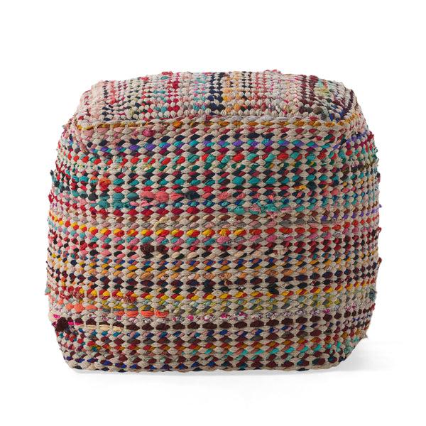 gdf studio Marcela Handcrafted Boho Fabric Pouf