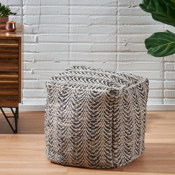 Gdf Studio Marko Boho Fabric Cube Pouf
